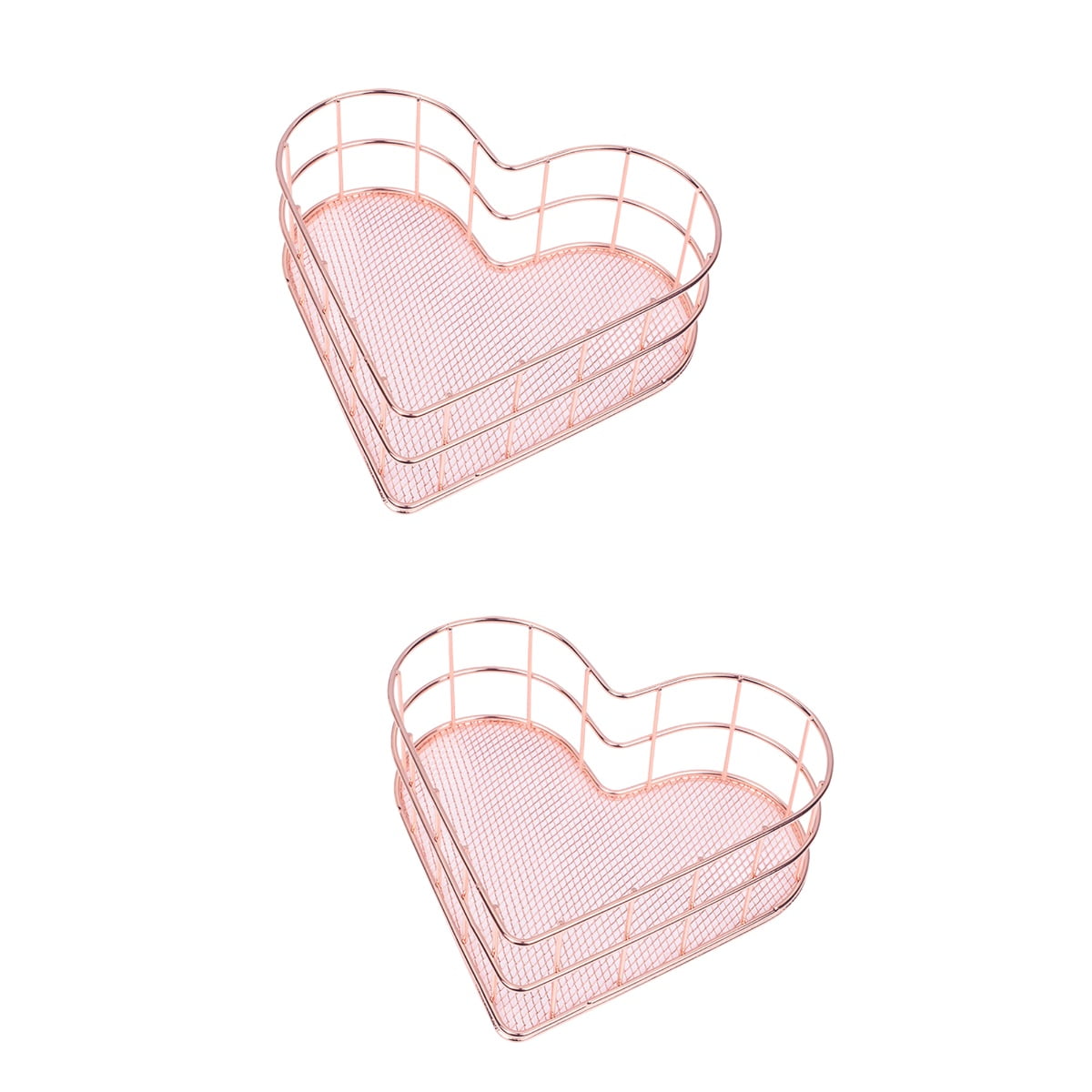 2 Pc Table Tray School Supllies Heart Mesh Basket File Organizer File ...