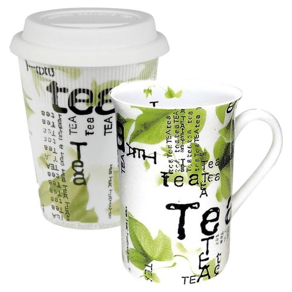 2-Pc Tea to Stay and Go Collage Mug Set