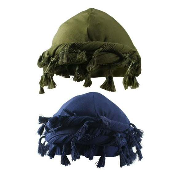 2 Pc Turban Head Wraps for Men Satin Lined Turban for Women Vintage Twist Velvet Durags Gifts