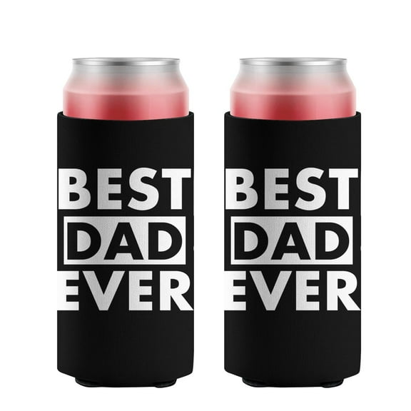 2 Pcak Can Cooler Sleeves Insulated Collapsible Beer Sleeve Best Dad Ever Soda Beer Can Covers for Bulk for Soda