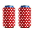 thumbnail image 1 of 2 Pcak Can Cooler Sleeves Insulated Collapsible Can Sleeves Red Wave Dot Can Cooler Sleeve for Energy Drink & Beer, 1 of 3