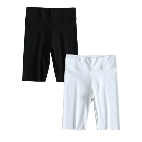 2 Pcak Girls 5" Athletic Shorts High Waisted Yoga Dance Shorts Comfy Workout Gymnastics Shorts 2-12 Years