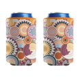 thumbnail image 1 of 2 Pcak Neoprene Beer Can Cooler Insulated Collapsible Beer Can Sleeve Vintage Bohemian Soda Beer Can Covers for Birthday Party Wedding, 1 of 3
