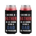 thumbnail image 1 of 2 Pcak Neoprene Beer Can Cooler Insulated Collapsible Can Sleeves Being a Father Soda Beer Can Covers for Birthday Party Wedding, 1 of 4