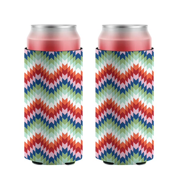 2 Pcak Neoprene Beer Can Cooler Insulated Collapsible Can Sleeves Colorful Stripe Soda Beer Can Covers for Birthday Party Wedding