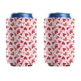 thumbnail image 1 of 2 Pcak Neoprene Beer Can Cooler Insulated Collapsible Can Sleeves Red Pink Love Heart Can Cooler Sleeve for Birthday Party Wedding, 1 of 3