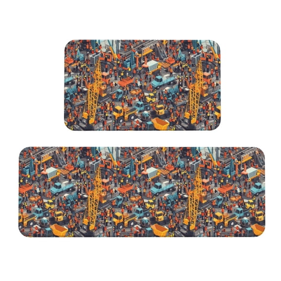 2 Pce Crystal Velvet Kitchen Floor Mat Door Mat 47.217in Water Absorption And Stain Resistance For Laundry Dining Room Office Sink Engineering Vehicle (2)