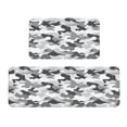 thumbnail image 1 of 2 Pce Crystal Velvet Kitchen Floor Mat Door Mat 47.2×17in Water Absorption And Stain Resistance For Laundry Dining Room Office Sink Vector Camouflage Pattern Gray_2, 1 of 6