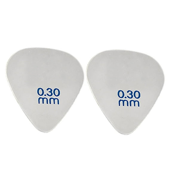 2 Pcs 0.3mm Extra Light Metal Guitar Pick for Electric Guitar Silver Tone