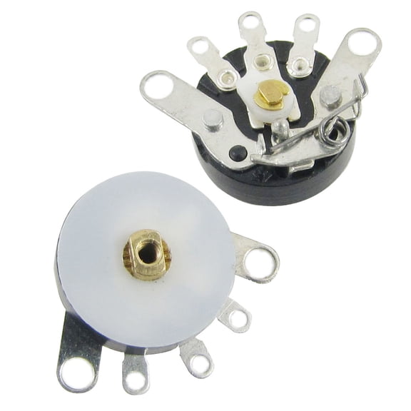 2 Pcs 0.49" Diameter 0.1W 50Kohm Carbon Film Potentiometer with Switch