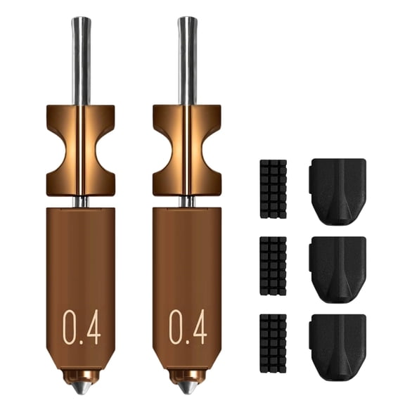 2 Pcs 0.4MM Integrated Adventurer AD5X Nozzle Compatible with Flashforge AD5X 3D Printer Hotend Heating Block Part, Extra 3Pcs Silicone Socks+ 3Pcs Nozzle Wipers, AD5X Extruder
