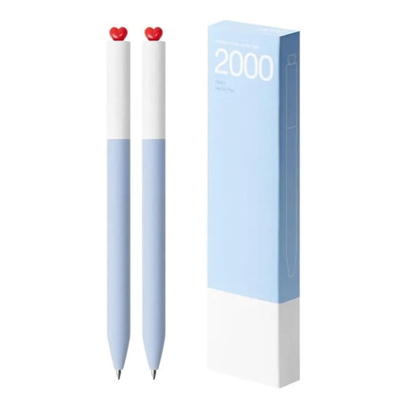 2 Pcs 0.5mm Gel Pen First Love Heart Neutral Pen Aesthetic Stationery Pen Smooth Writing Pen Gel Ink Pen Journaling Pen