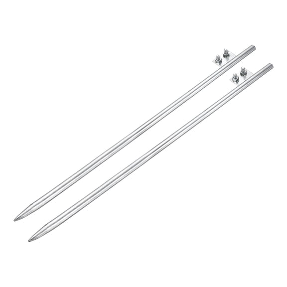 2 Pcs 0.6" Ground Rod Hot Galvanized Grounding Pin 3.3ft Straight Single Hole Welding Plate Grounding Stake for Antenna Satellite