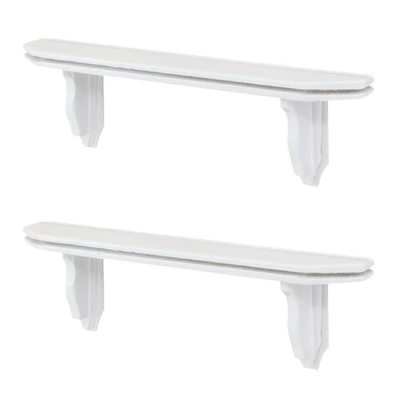 2 Pcs 1:12 Dollhouse Dollhouse Mini Furniture Miniature Furniture Model Ornaments (white) 2pcs Wood Wall Shelf