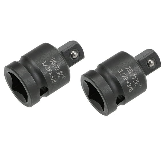 2 Pcs 1/2" Drive (F) x 3/8" (M) Impact Socket Reducer for Ratchet Wrenches, Female to Male, Cr-Mo