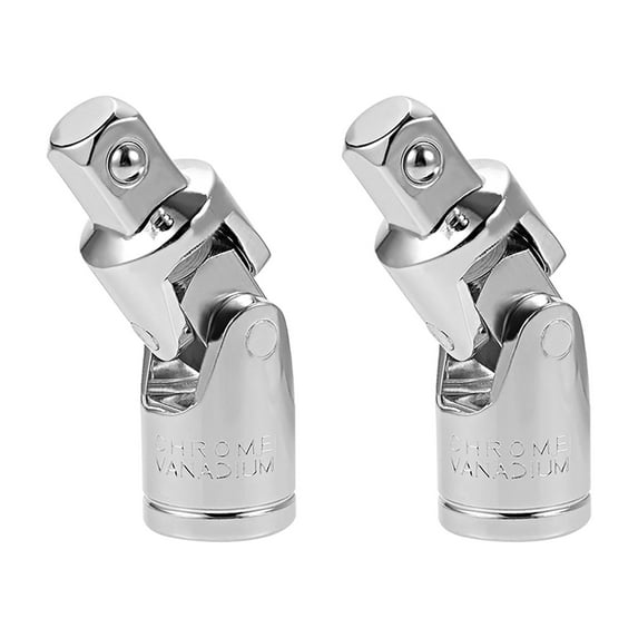 2 Pcs 1/2 Inch Drive Spring Loaded Universal Joint Socket, Cr-V Steel