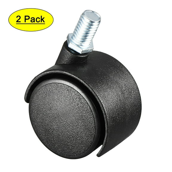 2 Pcs 1.25 Inch Swivel Caster Wheels Nylon 360 Degree Threaded Stem