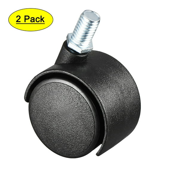 2 Pcs 1.25 Inch Swivel Caster Wheels Nylon 360 Degree Threaded Stem