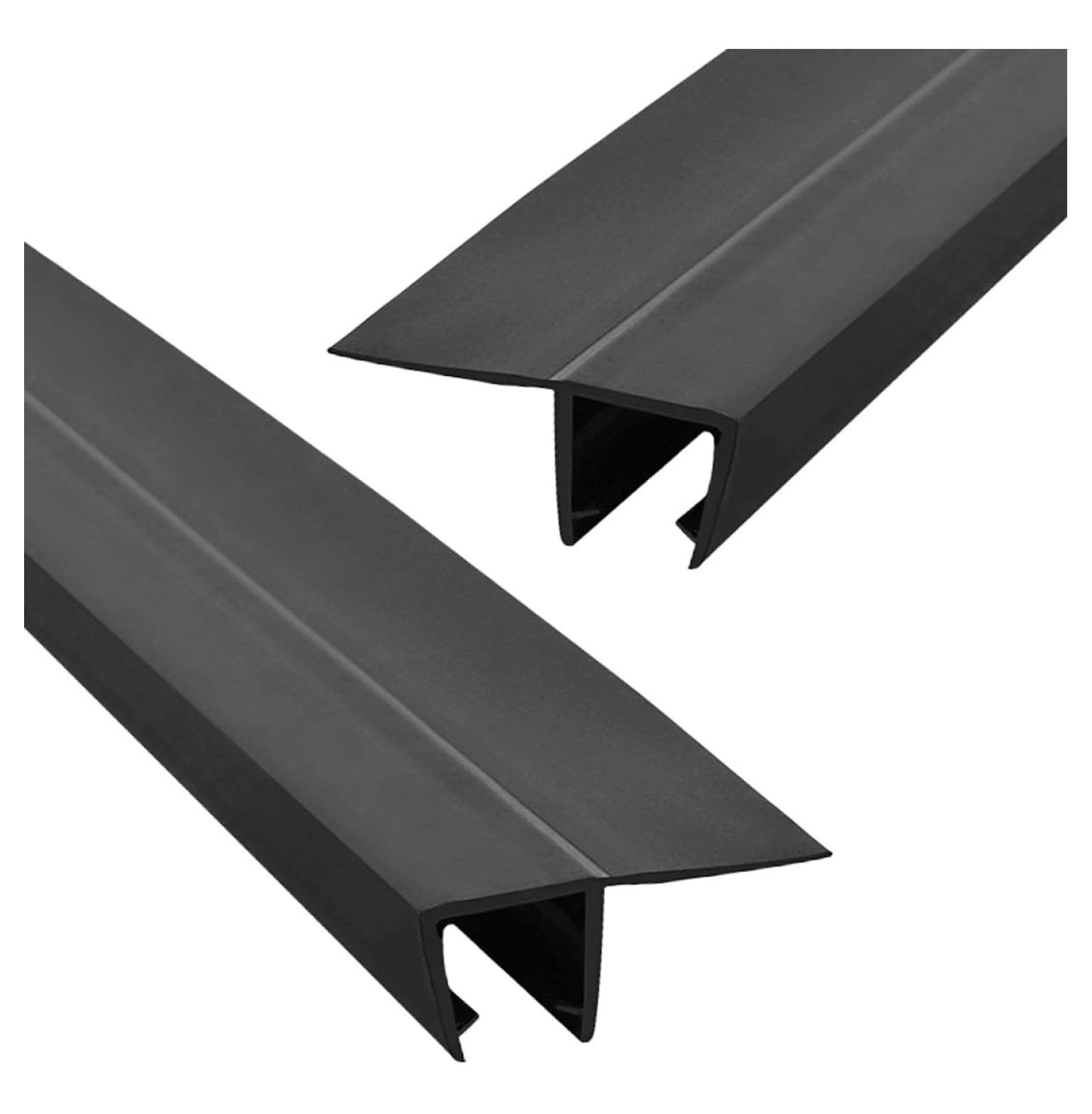 2 Pcs 1/4" x 19.69 inch Black Frameless Shower Door Seal Strip, Shower