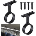 thumbnail image 1 of 2 Pcs 1 5/16 Inch Diameter Round Wardrobe Closet Rod Suspended Center Support with Installation Screws Curtain Closet Rod Ceiling Mount Bracket for Home Wardrobe, 1 of 9
