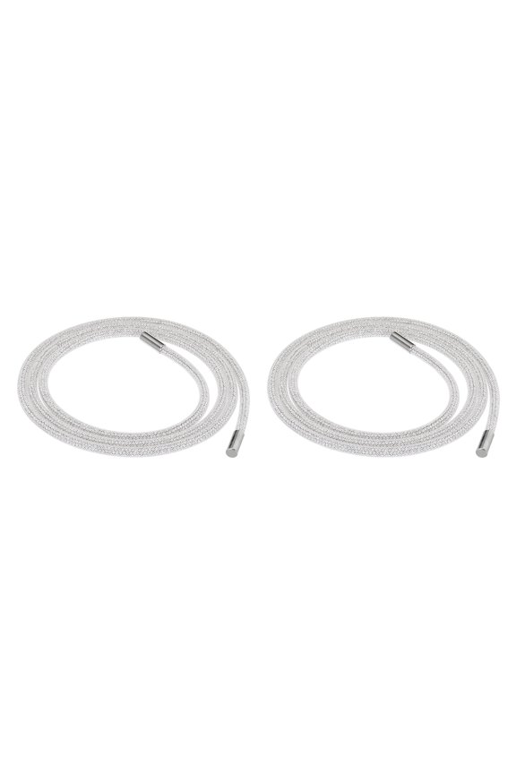 2 Pcs 1.5 Yard 6 mm Rhinestone Tube Rope DIY Diamond String for DIY Trouser Hoodie Drawstring Sweaters White