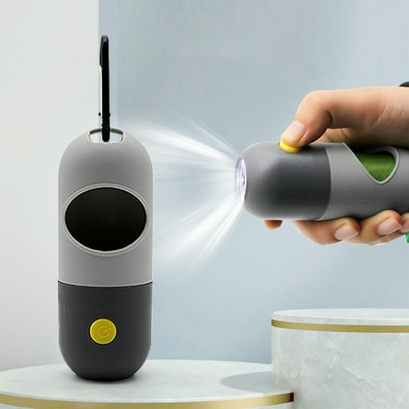 2 Pcs 1.77*4.13 Inch Rechargeable Dog Poop Bag Dispenser With Safety LED Flashlight, Pet Waste Bag Holder with Carabiner Clip For Leash, Collar, Harness, Go Out Pet Pickup Toilet Cleaning Supplies