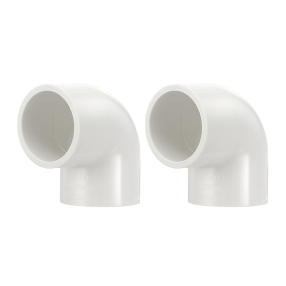 2 Pcs 1" 90 Degree Elbow PVC Pipe Fitting, Furniture Build Grade Schedule 40 Pipe Corner Connector Socket Elbow PVC Corner Adapter for Water Line Plumbing & Irrigation, White