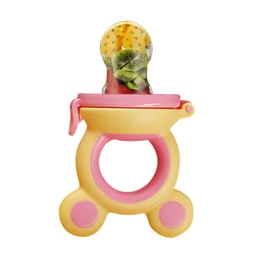 2 Pcs 1.97*4.14 Inch Baby Fruit Food Feeder, Silicone Fruit Pacifier Feeder, Mesh Feeder, Teething Relief Toy, Baby Self Feeding for Fresh Food, Fruit & Vegetable