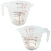 2 Pcs 1 Liter 32oz 1000ml Clear Plastic Measuring Cup - 4-Cup Capacity Milliliters, Liter, Oz, Cups, Quart
