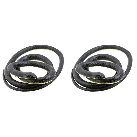 2 Pcs 1. Realistic Rubber Toys Fake Snakes Props Halloween Joke Trick Gift,2 x Fake snake,Black