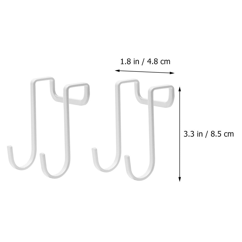 2 Pcs 1 Set Double row Clothes Hooks Punch free Door Back Hooks