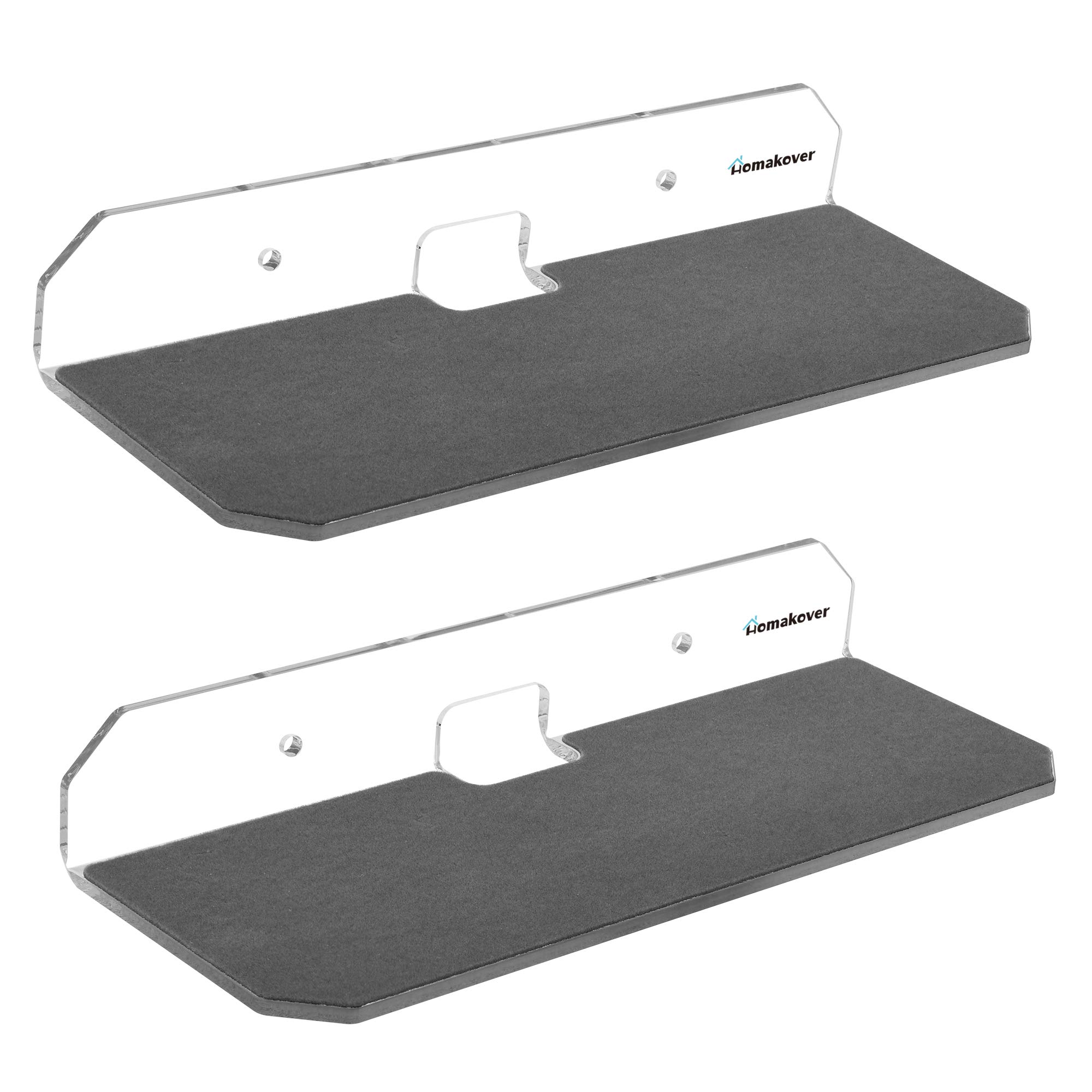 2 Pcs 10" Acrylic Wall Shelf Speaker Stand with Rubbery Surface, Solid Nursery Kids Wall