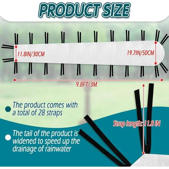 2 Pcs 10 Ft Canopy Rain Gutter for Canopy White Outdoor Rain Tent Accessories Portable with Straps Easy Drainage