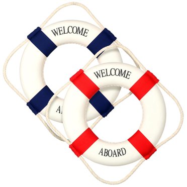 50cm Life Preserver Ring - Foam Pool Safety Ring With Ocean Theme Wall Decor