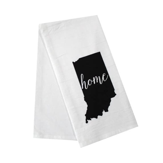 2 Pcs, 100% Cotton Indiana State Flour Sack Printed Kitchen Towels with Sentiments Home. Size: 20" X 28". Inspired by The State WE Call Home.