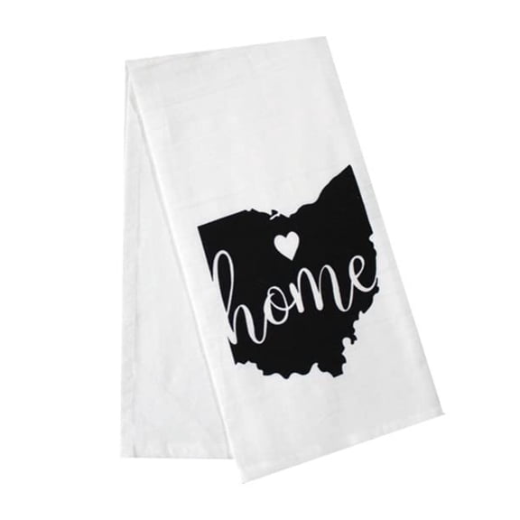 2 Pcs, 100% Cotton Ohia State Flour Sack Printed Kitchen Towels Size: 20" x 28".