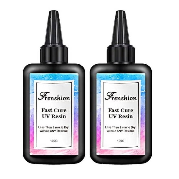 2 Pcs 100ML Upgrade 45S Fast Cure Clear Hard UV Resin,High Transparency and No Shrinking for DIY Home Professional Casting & Coating Handcraft Jewelry Earrings Necklace Bracelet Making