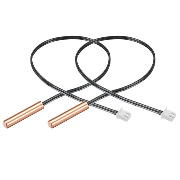 2 Pcs 10K NTC Thermistor Probe 15.7 Inch Copper Temperature Temp Sensor