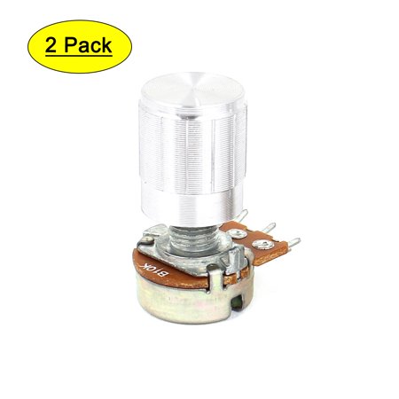 2 Pcs 10K OHM Linear Taper Rotary Potentiometer 10KB B10K Pot