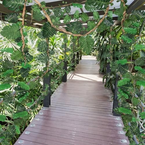 2 Pcs 10ft Jungle Party Decorations Ivy Tropical Vines Artificial Ivy Artificial Rattan Kraft Paper Fake Tropical Palm Leaves for Garden Forest Indoor Outdoor Party$$Home Decor, Kitchen, & Other