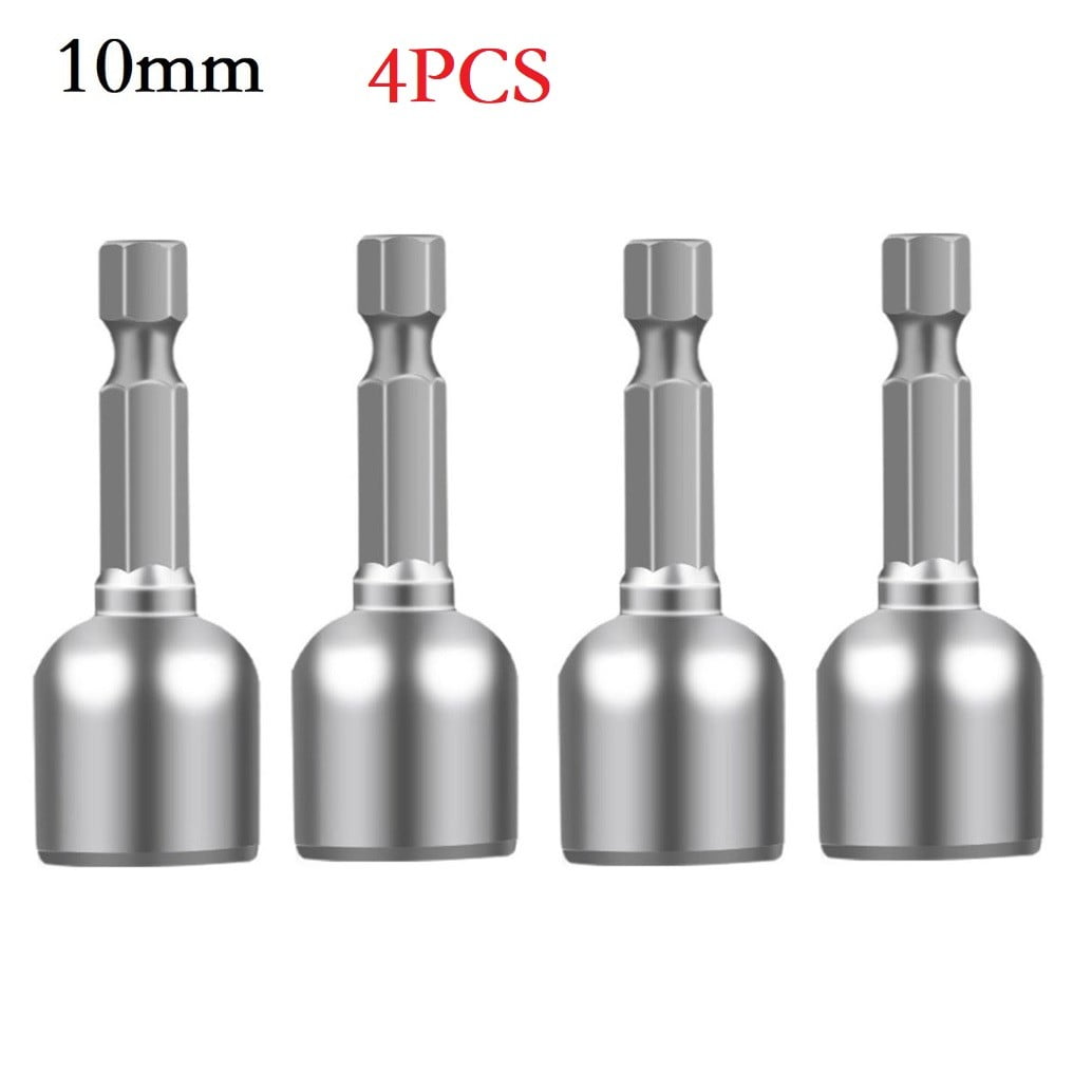 5-Pack 10mm Power Nut Driver Set – 1/4" Hex Shank Magnetic Bits With Quick-Change Groove For Impact Drivers & Electric Drills