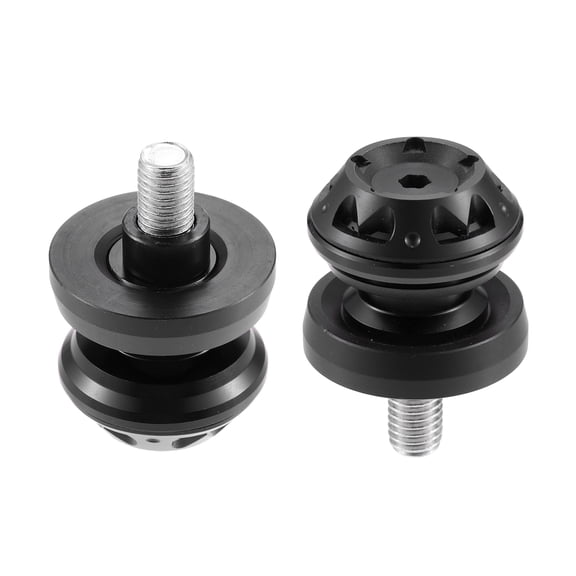 2 Pcs 10mm M10x1.5 Black Aluminum Alloy Motorcycle Swing Arm Spools Sliders Stand