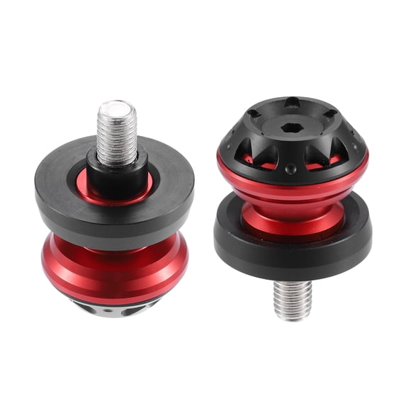 2 Pcs 10mm M10x1.5 Red Aluminum Alloy Motorcycle Swing Arm Spools Sliders Stand