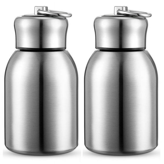 2 Pcs 10oz Mini Stainless Steel Water Bottle Slim Insulated Thermal Small Vacuum Hot Cold Bulk