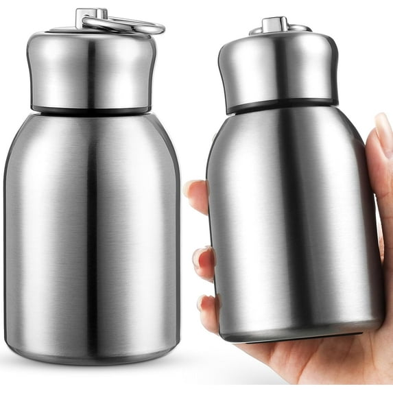 2 Pcs 10oz Mini Stainless Steel Water Bottle Slim Insulated Thermal Small Vacuum Hot Cold Drink Portable Water Bottle for Women Gifts Travel Camping Hiking