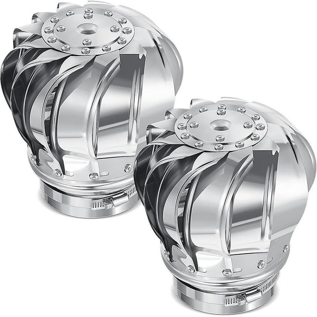 2 Pcs 110mm Non Power Roof Ventilator Wind Turbines Attic Air Vent for