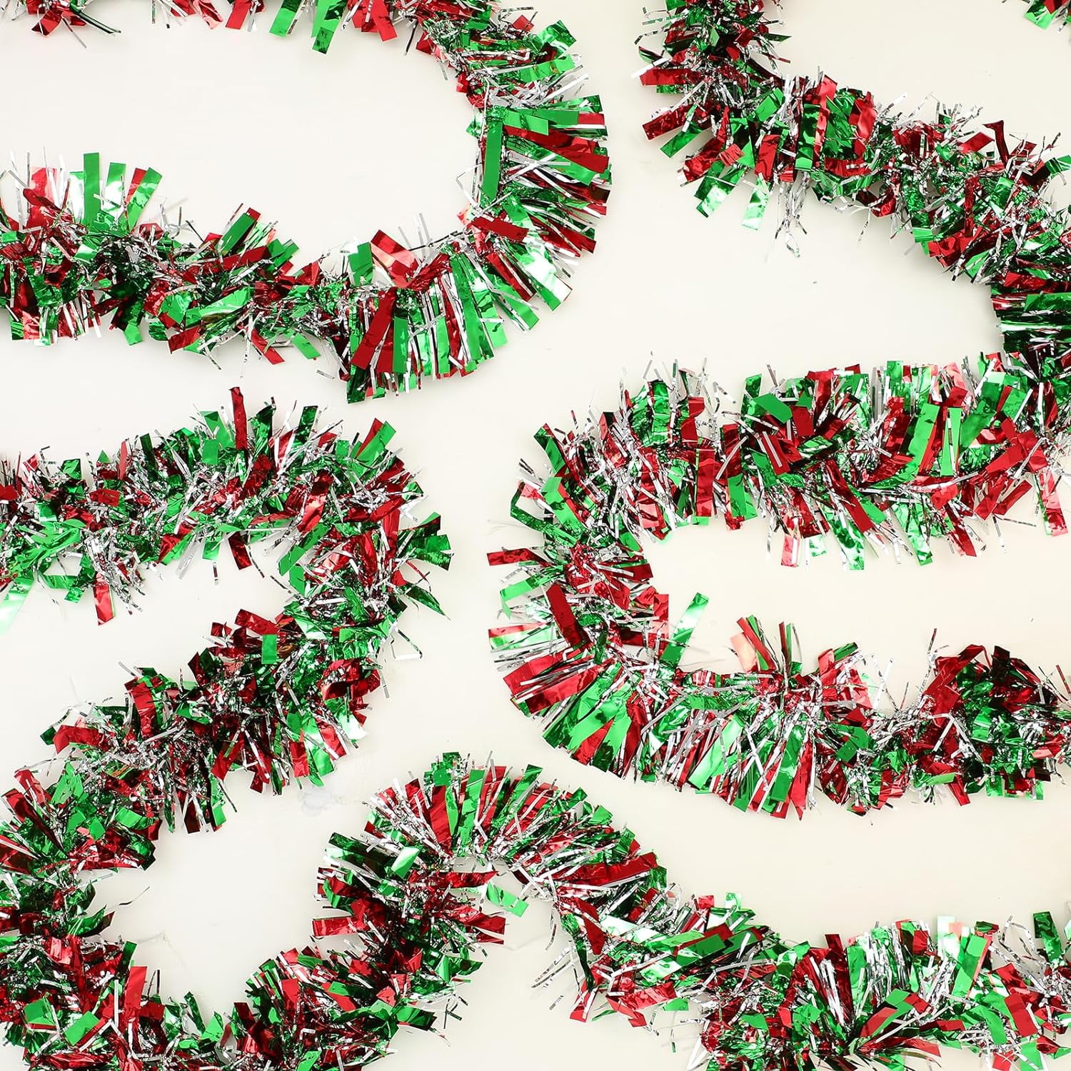 2 Pcs 118 Feet Christmas Tinsel Garland Glitter Tinsel Twist Garland