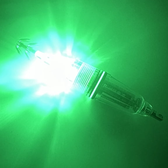 2 Pcs 12/17cm Luminous LED Squid Jig Hook Octopus Saltwater Fishing Bait Light