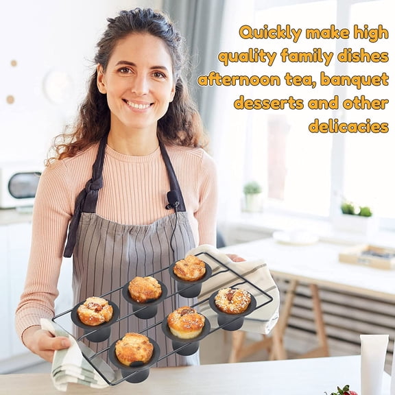 2 Pcs 12-Cup Nonstick Popover Pan Set for Muffins Cupcakes and Baking