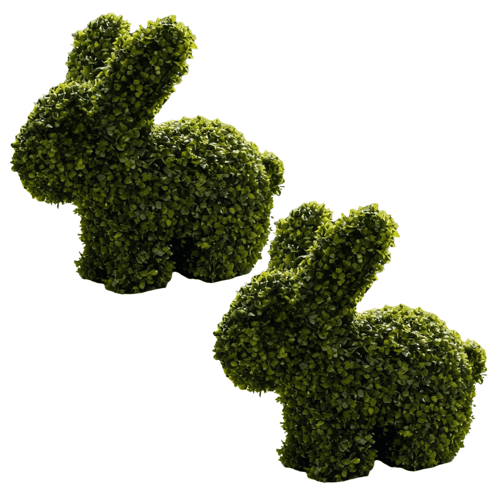 Boxwood Rabbit 2 Pcs 12 Inch Easter Artificial Bunny Shaped Topiary Trees, Spring Faux ...